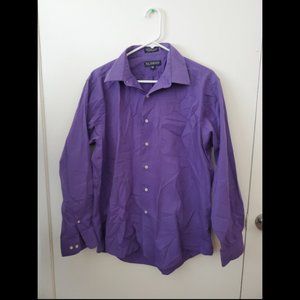 Bill Robinson Mens Purple Dress Shirt 16-16 1/2 LARGE